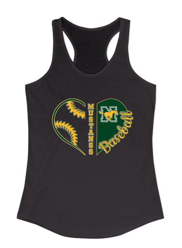 JW Nixon Mustangs Heart Baseball Women's Tank Top