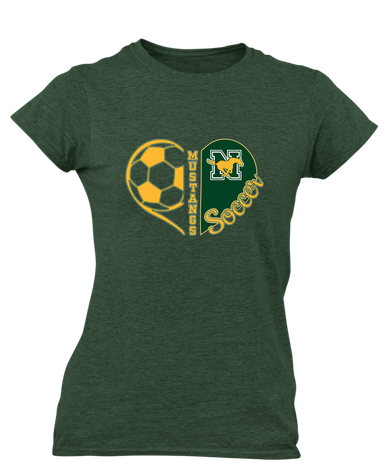JW Nixon Mustangs Heart Soccer Women's SS T-Shirt