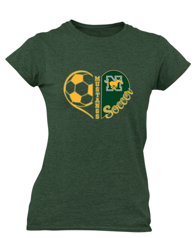 JW Nixon Mustangs Heart Soccer Women's Premium SS T-Shirt