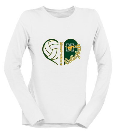 JW Nixon Mustangs Heart Volleyball Women's Premium LS T-Shirt