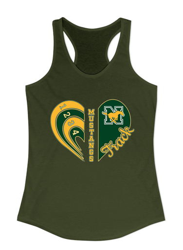 JW Nixon Mustangs Heart Track Women's Tank Top