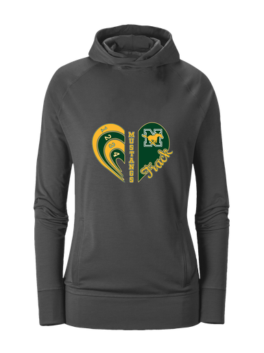 JW Nixon Mustangs Heart Track Women's Hoodie