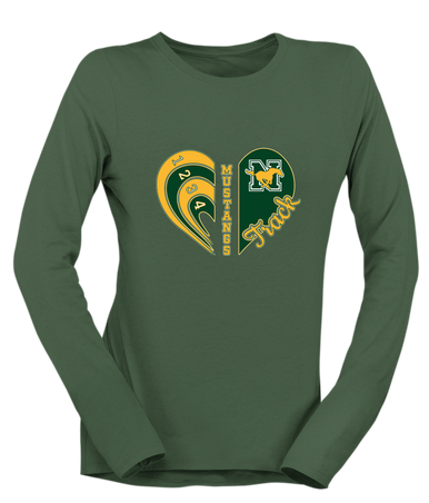 JW Nixon Mustangs Heart Track Women's Premium LS T-Shirt