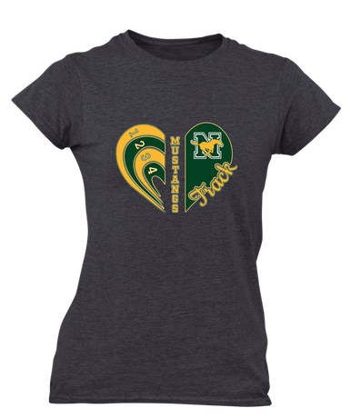 JW Nixon Mustangs Heart Track Women's SS T-Shirt