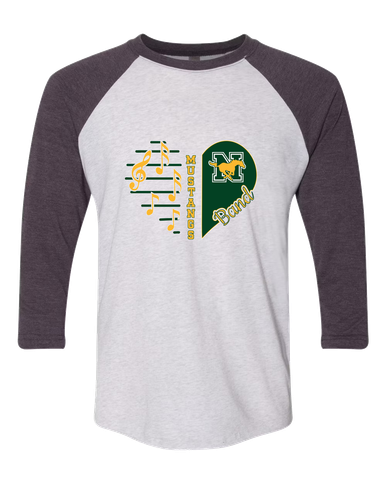 JW Nixon Mustangs Heart Band Women's Baseball T-Shirt