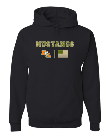 East Lincoln Mustangs Camo Flag Men's Premium Hoodie