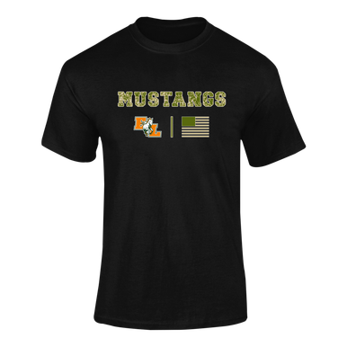 East Lincoln Mustangs Camo Flag Men's SS T-Shirt