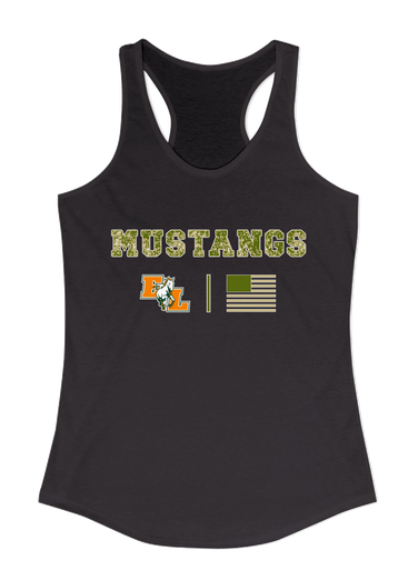 East Lincoln Mustangs Camo Flag Women's Tank Top