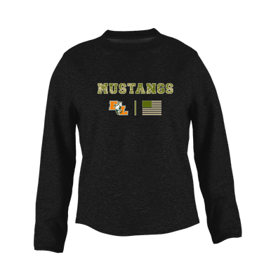 East Lincoln Mustangs Camo Flag Women's Sweatshirt