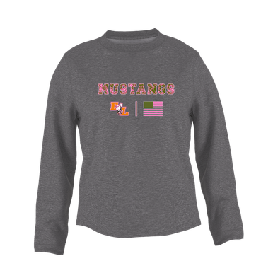 East Lincoln Mustangs Pink Camo Flag Women's Sweatshirt