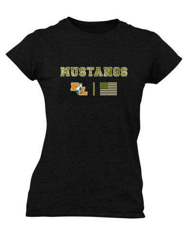 East Lincoln Mustangs Camo Flag Women's Premium SS T-Shirt