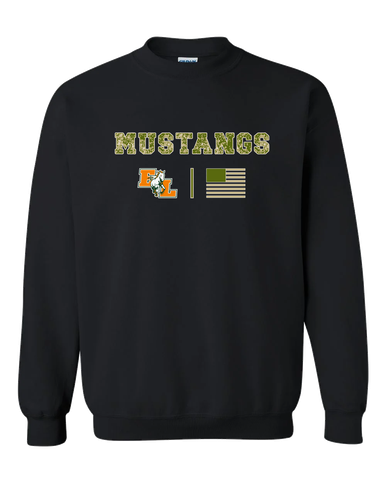 East Lincoln Mustangs Camo Flag Men's Sweatshirt