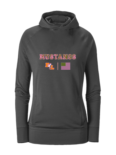 East Lincoln Mustangs Pink Camo Flag Women's Hoodie