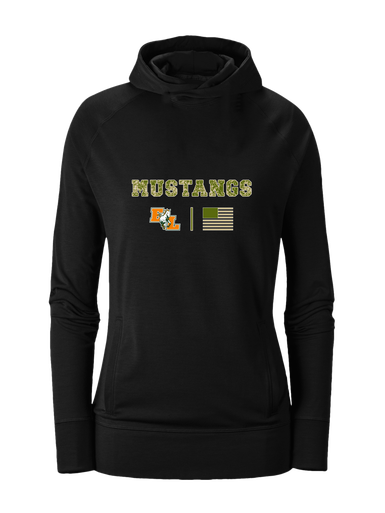 East Lincoln Mustangs Camo Flag Women's Hoodie