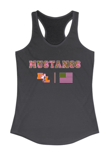 East Lincoln Mustangs Pink Camo Flag Women's Tank Top