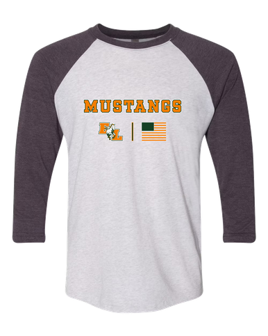 East Lincoln Mustangs Team Colors Flag Men's Baseball T-Shirt