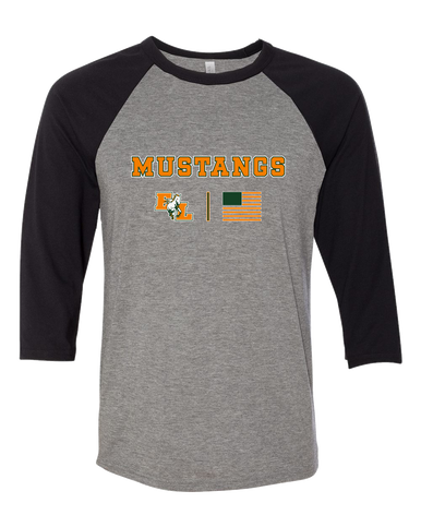 East Lincoln Mustangs Team Colors Flag Women's Baseball T-Shirt