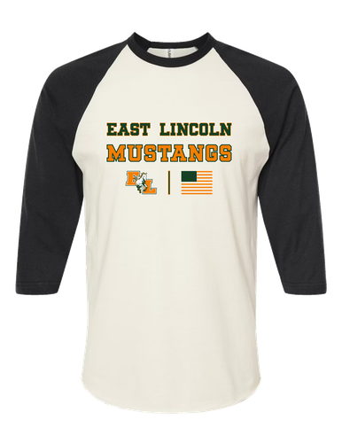 East Lincoln Mustangs Spirit Flag Women's Baseball T-Shirt