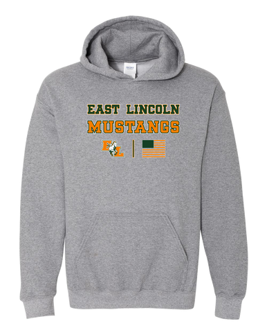 East Lincoln Mustangs Spirit Flag Men's Hoodie