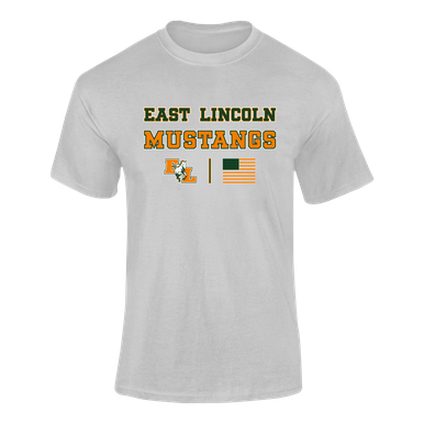 East Lincoln Mustangs Spirit Flag Men's SS T-Shirt