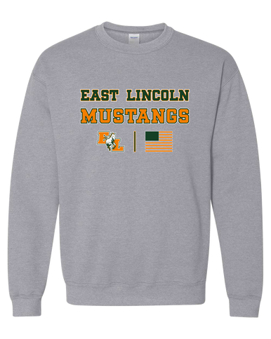 East Lincoln Mustangs Spirit Flag Men's Sweatshirt