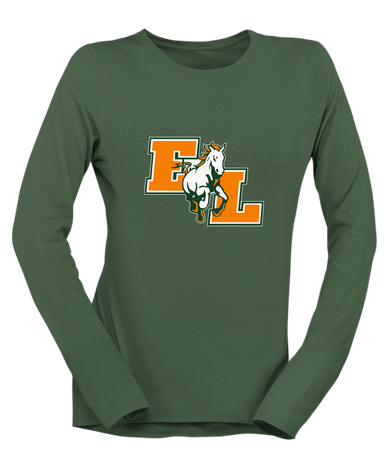 East Lincoln Mustangs Mascot #1 Women's LS T-Shirt
