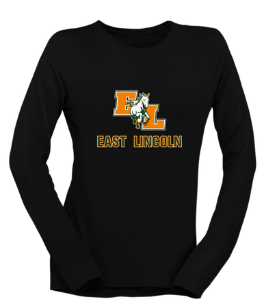 East Lincoln Mustangs Mascot #2 Women's LS T-Shirt