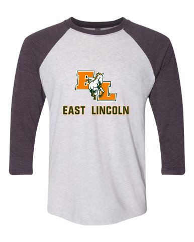East Lincoln Mustangs Mascot #2 Women's Baseball T-Shirt