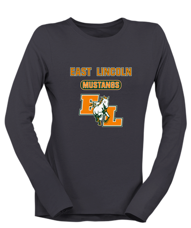 East Lincoln Mustangs Mascot #3 Women's LS T-Shirt