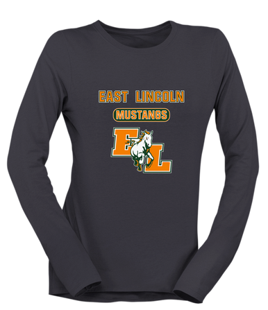 East Lincoln Mustangs Mascot #3 Women's Premium LS T-Shirt