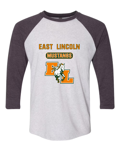 East Lincoln Mustangs Mascot #3 Men's Baseball T-Shirt