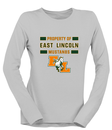 East Lincoln Mustangs Property Of Women's LS T-Shirt