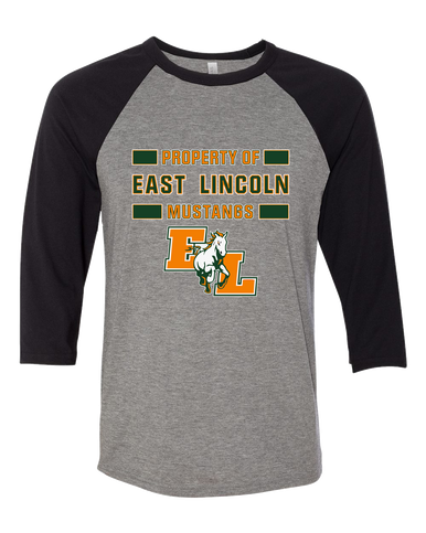 East Lincoln Mustangs Property Of Men's Baseball T-Shirt