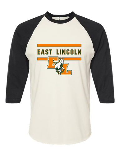 East Lincoln Mustangs Mascot #4 Men's Baseball T-Shirt