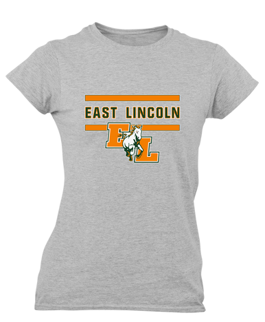 East Lincoln Mustangs Mascot #4 Women's Premium SS T-Shirt