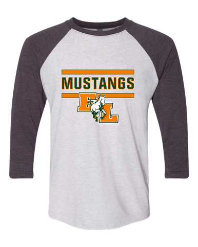 East Lincoln Mustangs Mascot #5 Women's Baseball T-Shirt