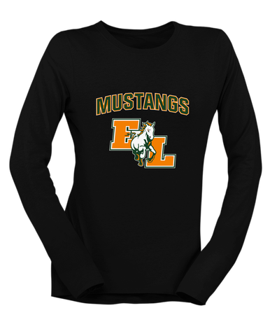 East Lincoln Mustangs Mascot #6 Women's LS T-Shirt
