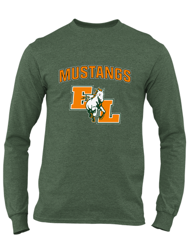 East Lincoln Mustangs Mascot #6 Men's LS T-Shirt