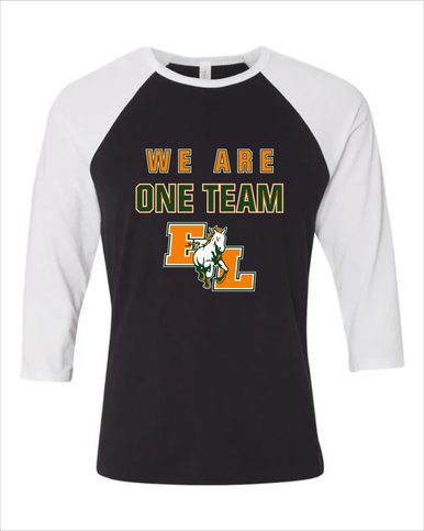 East Lincoln Mustangs We Are One Team Men's Baseball T-Shirt