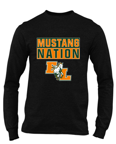 East Lincoln Mustangs Nation #1 Men's LS T-Shirt