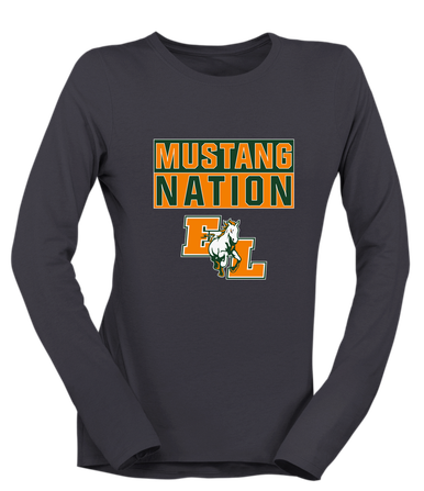 East Lincoln Mustangs Nation #1 Women's Premium LS T-Shirt