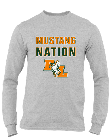 East Lincoln Mustangs Nation #2 Men's LS T-Shirt
