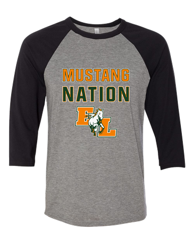East Lincoln Mustangs Nation #2 Women's Baseball T-Shirt