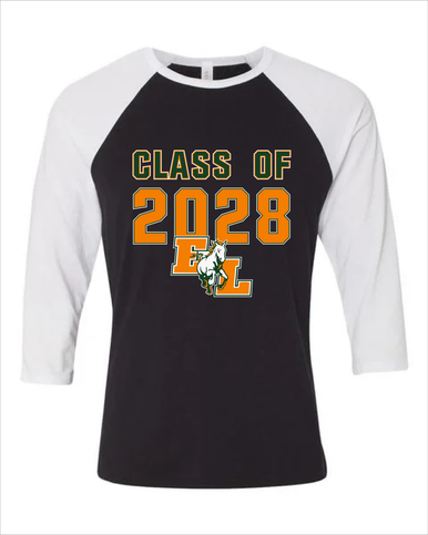 East Lincoln Mustangs Class of 2028 Men's Baseball T-Shirt