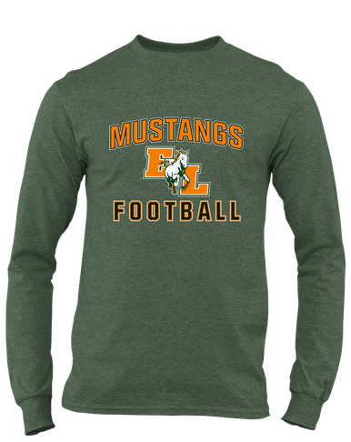East Lincoln Mustangs Football #1 Men's LS T-Shirt