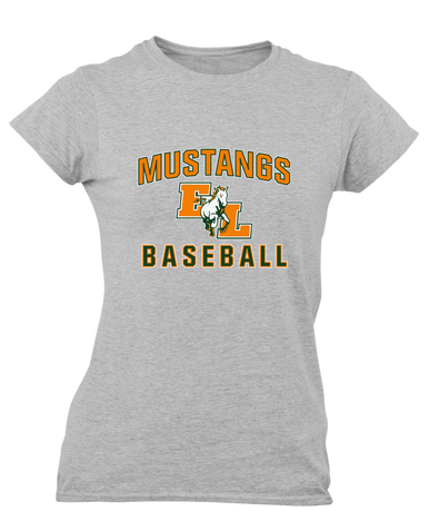 East Lincoln Mustangs Baseball #1 Women's SS T-Shirt