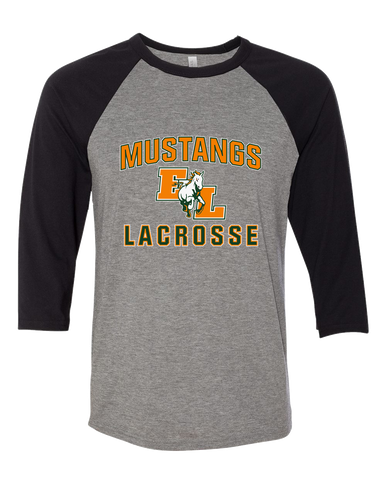 East Lincoln Mustangs Lacrosse Men's Baseball T-Shirt
