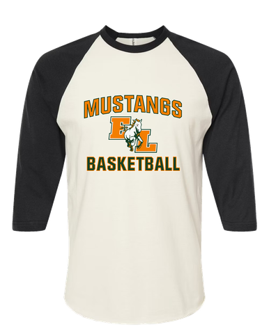 East Lincoln Mustangs Basketball #1 Men's Baseball T-Shirt