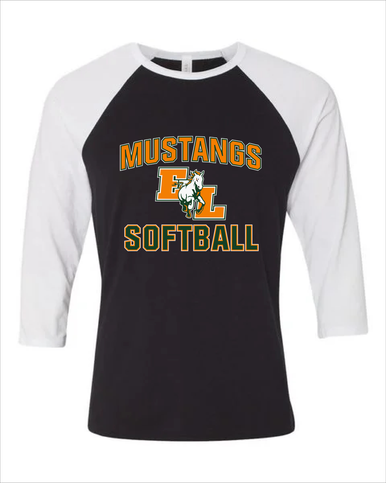 East Lincoln Mustangs Softball #1 Women's Baseball T-Shirt