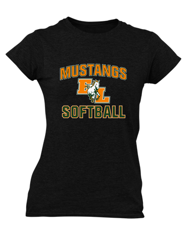 East Lincoln Mustangs Softball #1 Women's SS T-Shirt